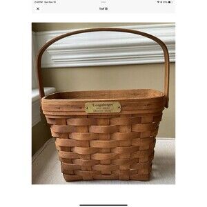 Longaberger Dresden Woven Basket Signed 1992 Signature Original Vintage